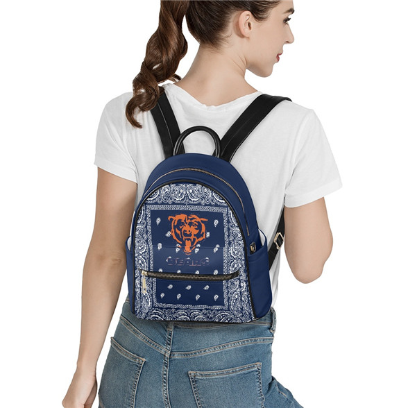 Chicago Bears PU Leather Casual Backpack 001