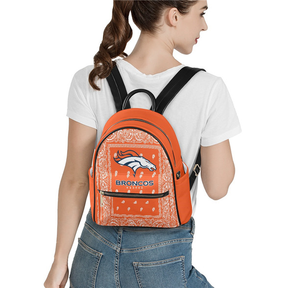 Denver Broncos PU Leather Casual Backpack 001