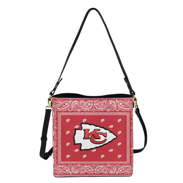 Kansas City Chiefs PU Leather Bucket Handbag 001