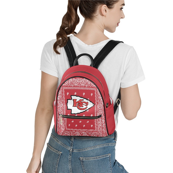 Kansas City Chiefs PU Leather Casual Backpack 001