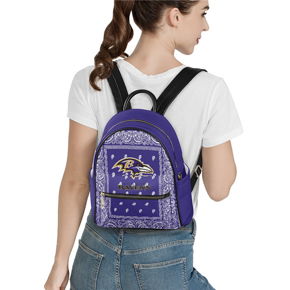 Baltimore Ravens PU Leather Casual Backpack 001