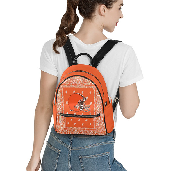 Cleveland Browns PU Leather Casual Backpack 001