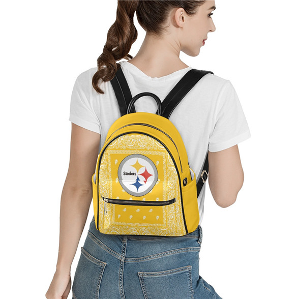 Pittsburgh Steelers PU Leather Casual Backpack 001