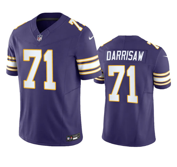 Men's Minnesota Vikings #71 Christian Darrisaw Purple 2023 F.U.S.E. Vapor Untouchable Stitched Jersey