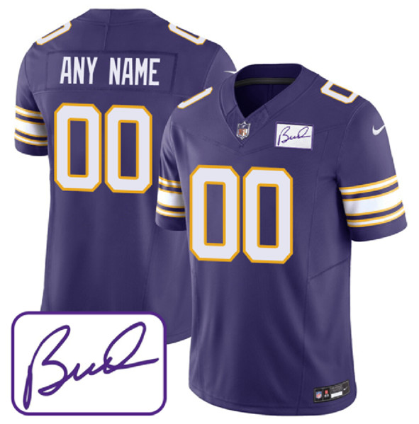 Women's Minnesota Vikings Active Player Custom Purple 2023 F.U.S.E. Bud Grant patch Limited Football Stitched Jersey
