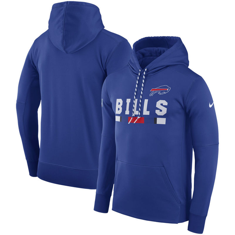 Men's Buffalo Bills Nike Royal Sideline Team Name Performance Pullover Hoodie