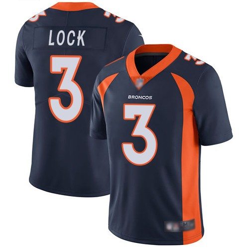 Men's Denver Broncos #3 Drew Lock Navy Vapor Untouchable Limited Stitched NFL Jersey