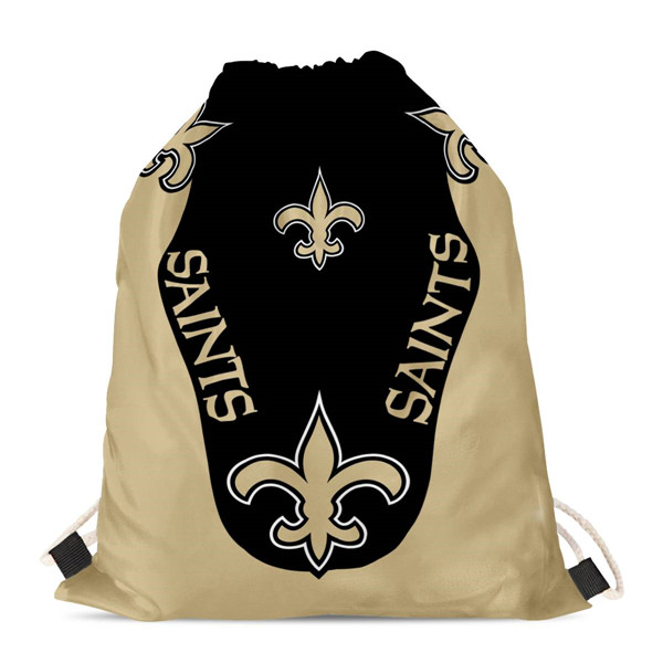 New Orleans Saints Drawstring Backpack sack / Gym bag 18" x 14" 001