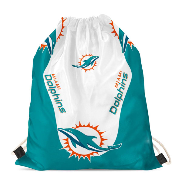 Miami Dolphins Drawstring Backpack sack / Gym bag 18" x 14" 001