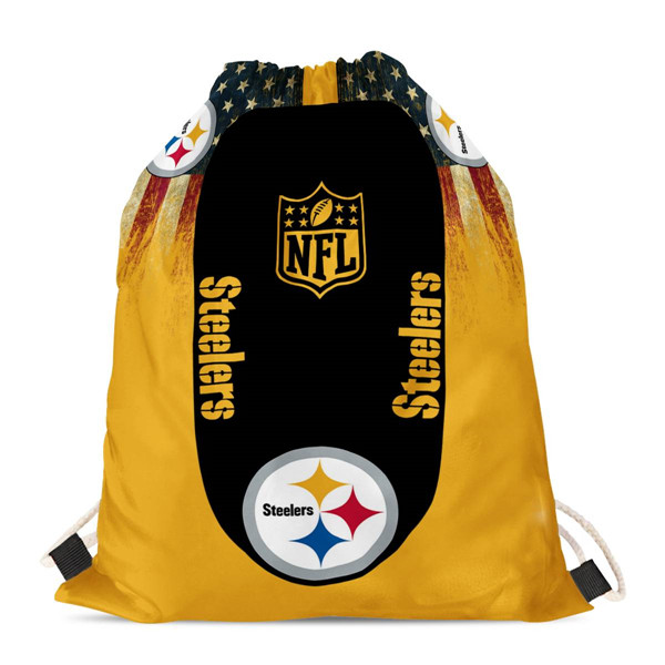 Pittsburgh Steelers Drawstring Backpack sack / Gym bag 18" x 14" 002