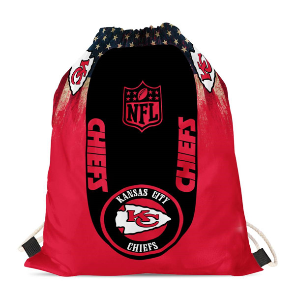 Kansas City Chiefs Drawstring Backpack sack / Gym bag 18" x 14" 002