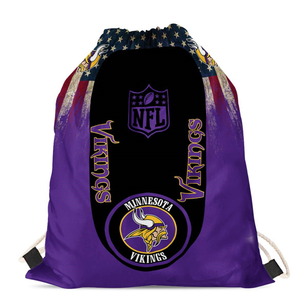 Minnesota Vikings Drawstring Backpack sack / Gym bag 18" x 14" 002