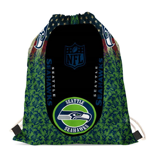 Seattle Seahawks Drawstring Backpack sack / Gym bag 18" x 14" 002