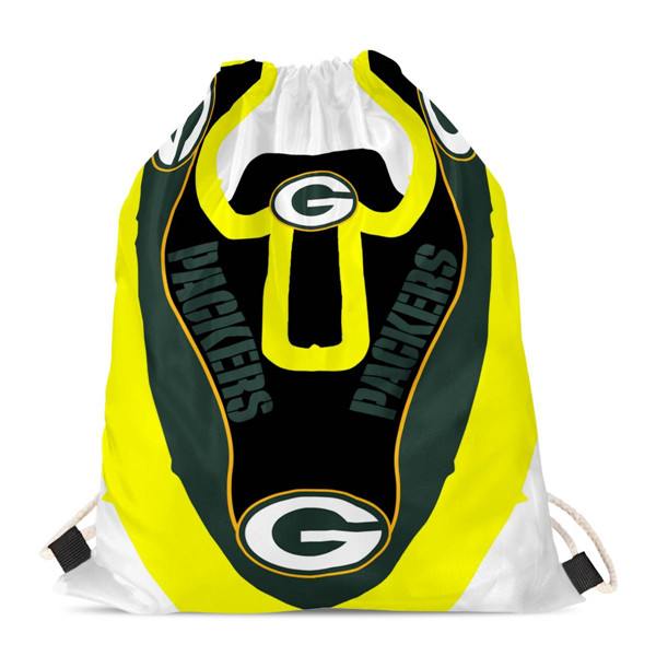Green Bay Packers Drawstring Backpack sack / Gym bag 18" x 14" 004