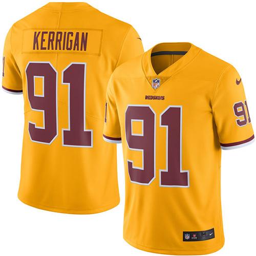 Nike Redskins #91 Ryan Kerrigan Gold Men's Stitched NFL Limited Rush Jersey