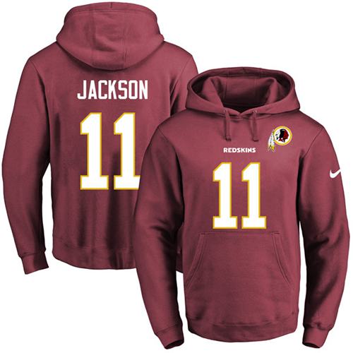Nike Redskins #11 DeSean Jackson Burgundy Red Name & Number Pullover NFL Hoodie