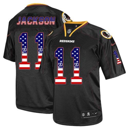 Nike Redskins #11 DeSean Jackson Black Men's Stitched NFL Elite USA Flag Fashion Jersey