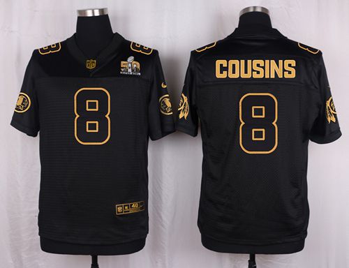 Nike Redskins #8 Kirk Cousins Black Men's Stitched NFL Elite Pro Line Gold Collection Jersey