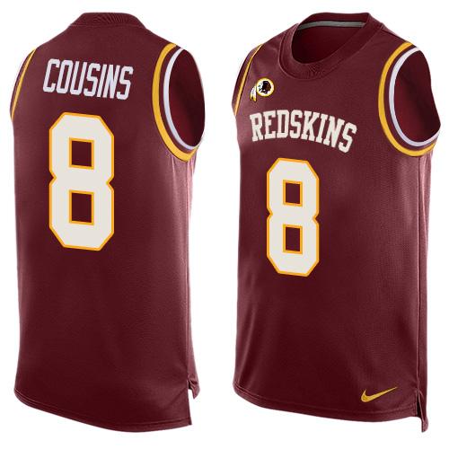 Nike Redskins #8 Kirk Cousins Burgundy Red Team Color Men's Stitched NFL Limited Tank Top Jersey