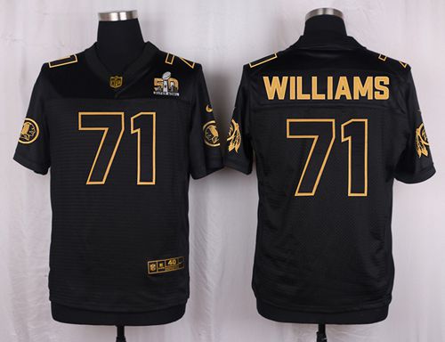 Nike Redskins #71 Trent Williams Black Men's Stitched NFL Elite Pro Line Gold Collection Jersey