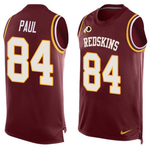 Nike Redskins #84 Niles Paul Burgundy Red Team Color Men's Stitched NFL Limited Tank Top Jersey
