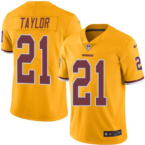 Nike Redskins #21 Sean Taylor Gold Men's Stitched NFL Limited Rush Jersey