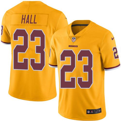 Nike Redskins #23 DeAngelo Hall Gold Men's Stitched NFL Limited Rush Jersey