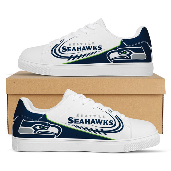 Men's Seattle Seahawks Low Top Leather Sneakers 003