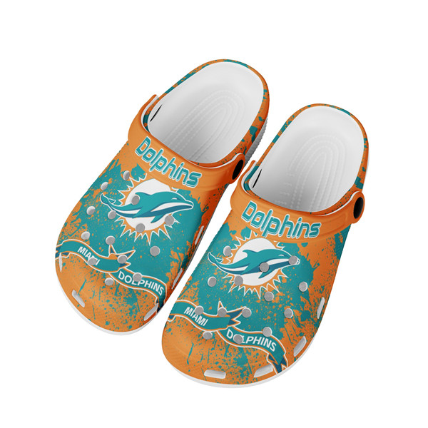 Men's Miami Dolphins Bayaband Clog Shoes 002