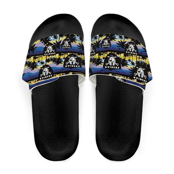 Women's Las Vegas Raiders Beach Adjustable Slides Non-Slip Slippers/Sandals/Shoes 001