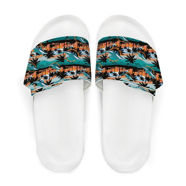 Women's Miami Dolphins Beach Adjustable Slides Non-Slip Slippers/Sandals/Shoes 002