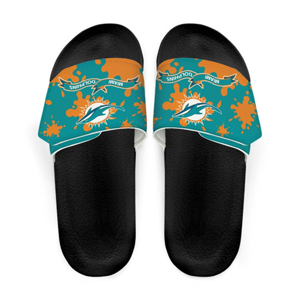 Women's Miami Dolphins Beach Adjustable Slides Non-Slip Slippers/Sandals/Shoes 003