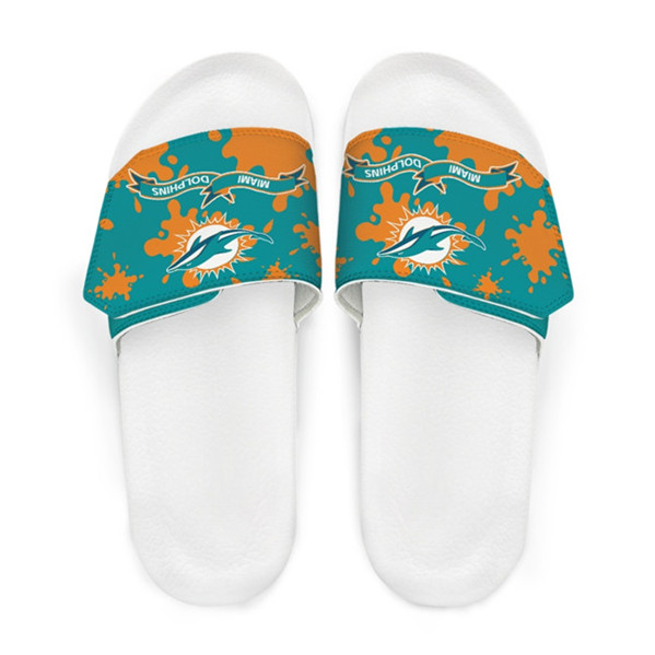 Women's Miami Dolphins Beach Adjustable Slides Non-Slip Slippers/Sandals/Shoes 004