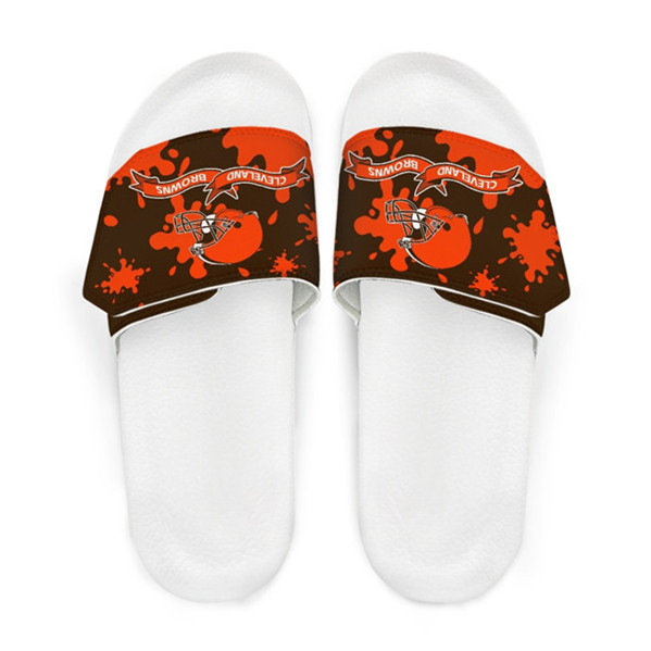 Women's Cleveland Browns Beach Adjustable Slides Non-Slip Slippers/Sandals/Shoes 004