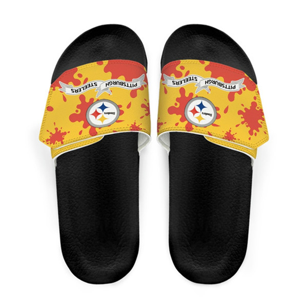 Women's Pittsburgh Steelers Beach Adjustable Slides Non-Slip Slippers/Sandals/Shoes 001