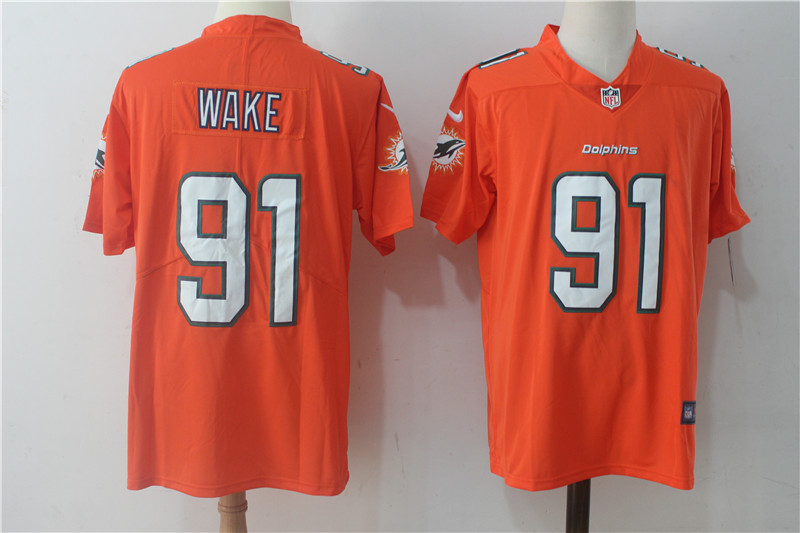 Men's Nike Miami Dolphins #91 Cameron Wake Orange Vapor Untouchable Limited Stitched NFL Jersey
