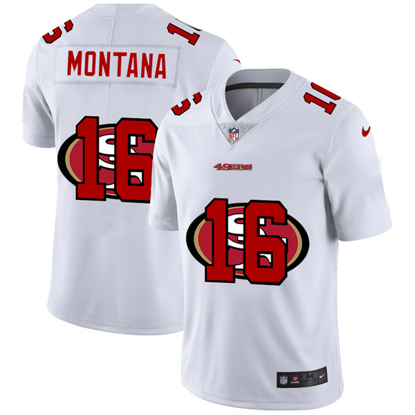 Men's San francisco 49ers #16 Joe Montana White Stitched NFL Jersey