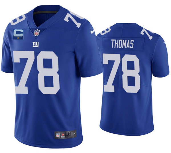 Men's New York Giants #78 Andrew Thomas Blue With C Patch Vapor Untouchable Limited Stitched Jersey