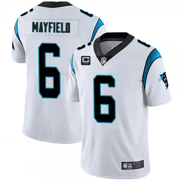Men's Carolina Panthers 2022 #6 Baker Mayfield White With 3-star C Patch Vapor Untouchable Limited Stitched Jersey