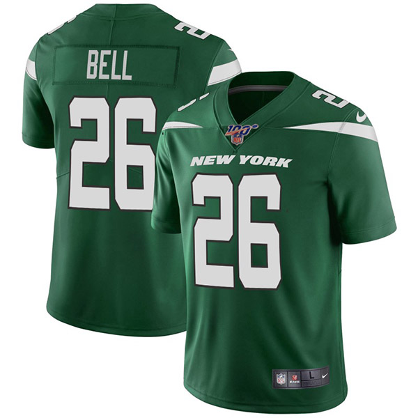 Men's New York Jets 100th #26 Le'Veon Bell Green Vapor Untouchable Limited Stitched NFL Jersey
