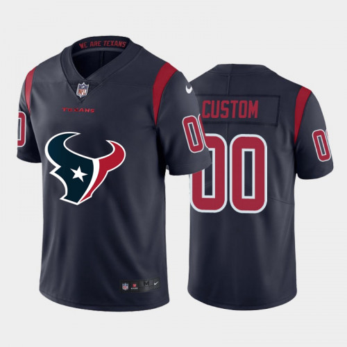Men's Houston Texans Customized Navy Blue 2020 Team Big Logo Stitched Limited Jersey (Check description if you want Women or Youth size)