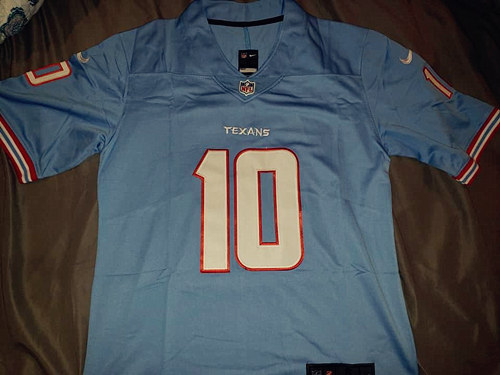 Men's Houston Texans Custom Blue Limited Stitched Jersey
