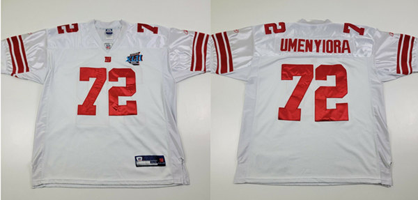 Men's New York Giants Customized White Superbowl Stitched Jersey (Check description if you want Women or Youth size)