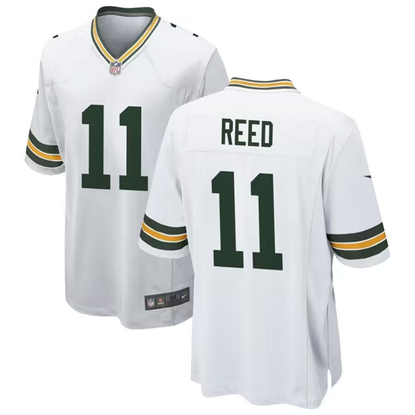 Men's Green Bay Packers #11 Jayden Reed White Stitched Game Jersey