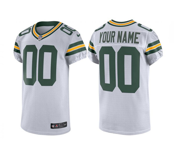 Men's Green Bay Packers Customized White Stitched Football Jersey