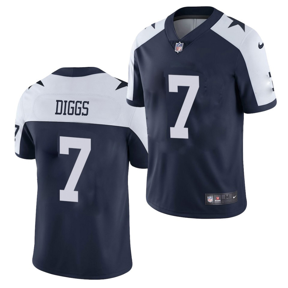Men's Dallas Cowboys #7 Trevon Diggs 2021 Navy Thanksgiving Limited Stitched Jersey (Check description if you want Women or Youth size)