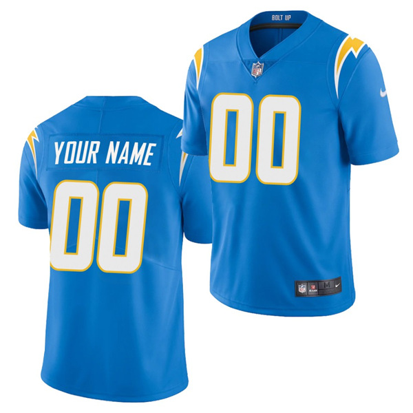 Men's Los Angeles Chargers ACTIVE PLAYER Custom New Blue Vapor Untouchable Limited Stitched Jersey (Check description if you want Women or Youth size)