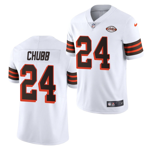Men's Cleveland Browns #24 Nick Chubb 1946 Vapor Stitched Football Jersey (Check description if you want Women or Youth size)
