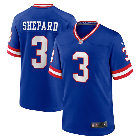 Men's New York Giants #3 Sterling Shepard Royal Stitched Game Jersey