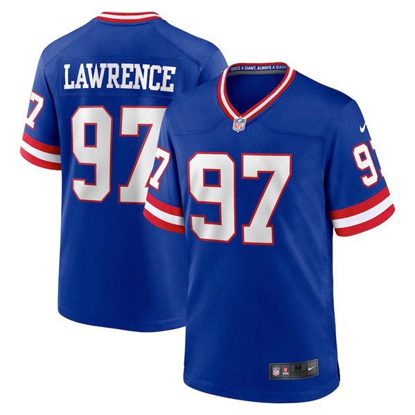 Men's New York Giants #97 Dexter Lawrence Royal Stitched Game Jersey
